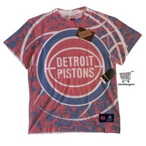 Mitchell & Ness Mens Size M Detroit Pistons Jumbotron Submimated NBA T-Shirt New